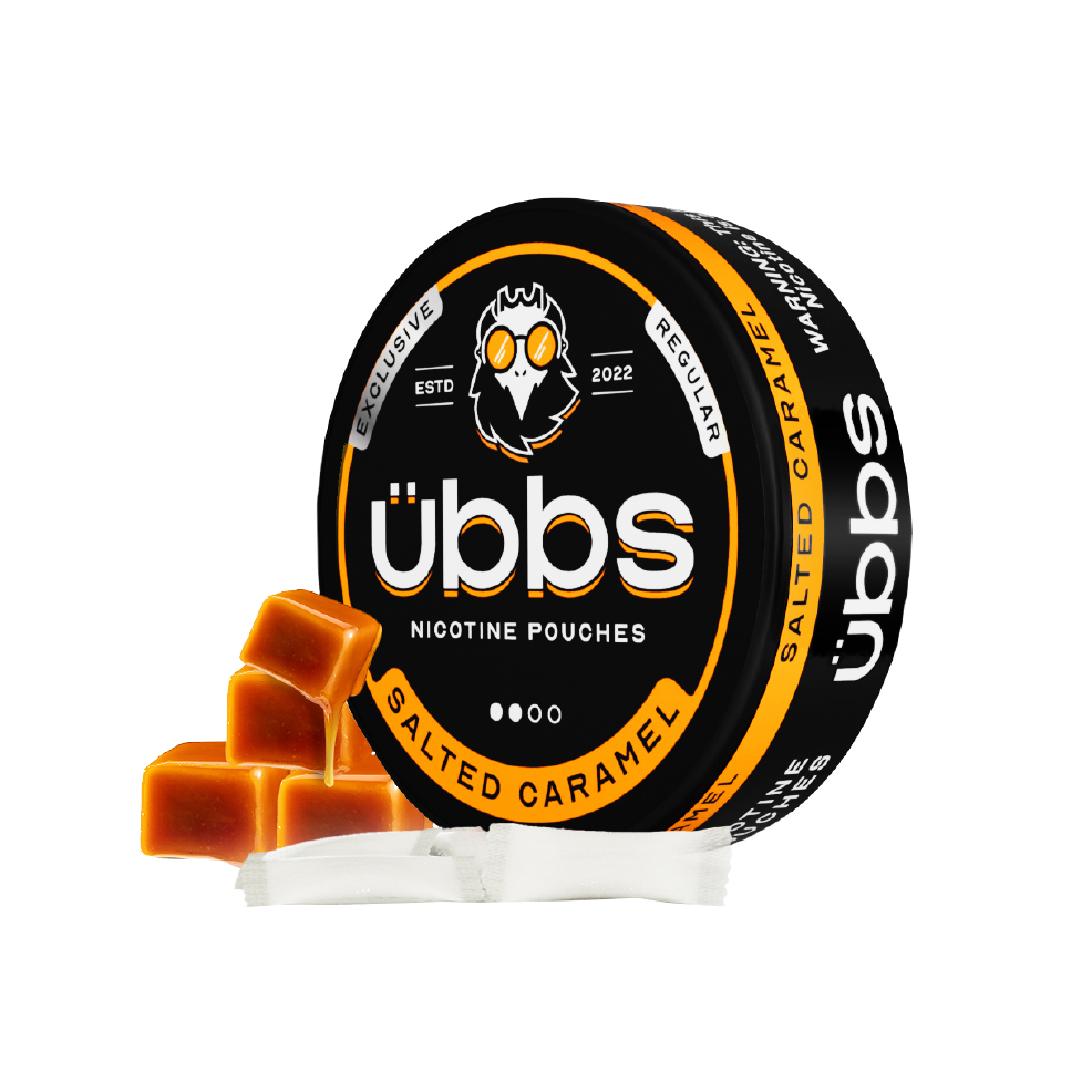 Salted Caramel flavoured nicotine pouches  |  UBBS Pouches