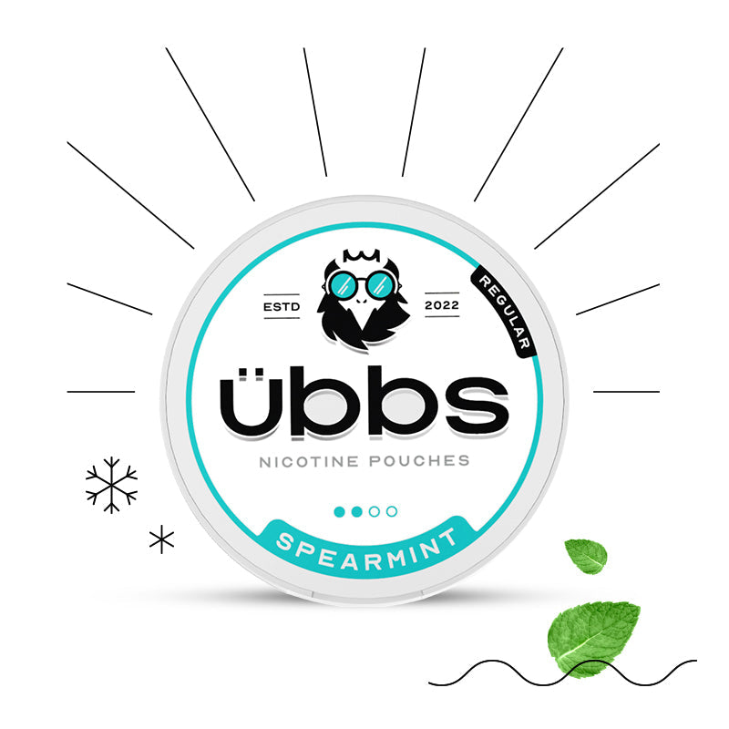 Spearmint Nicotine flavoured nicotine pouches  |  UBBS Pouches