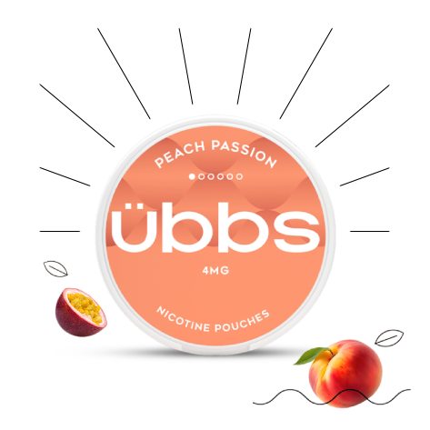 Peach Passion flavoured nicotine pouches | UBBS Pouches - 2