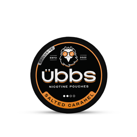 Salted Caramel flavoured nicotine pouches  |  UBBS Pouches
